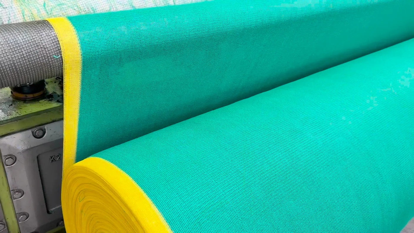 A finished roll of net with its yellow selvedge