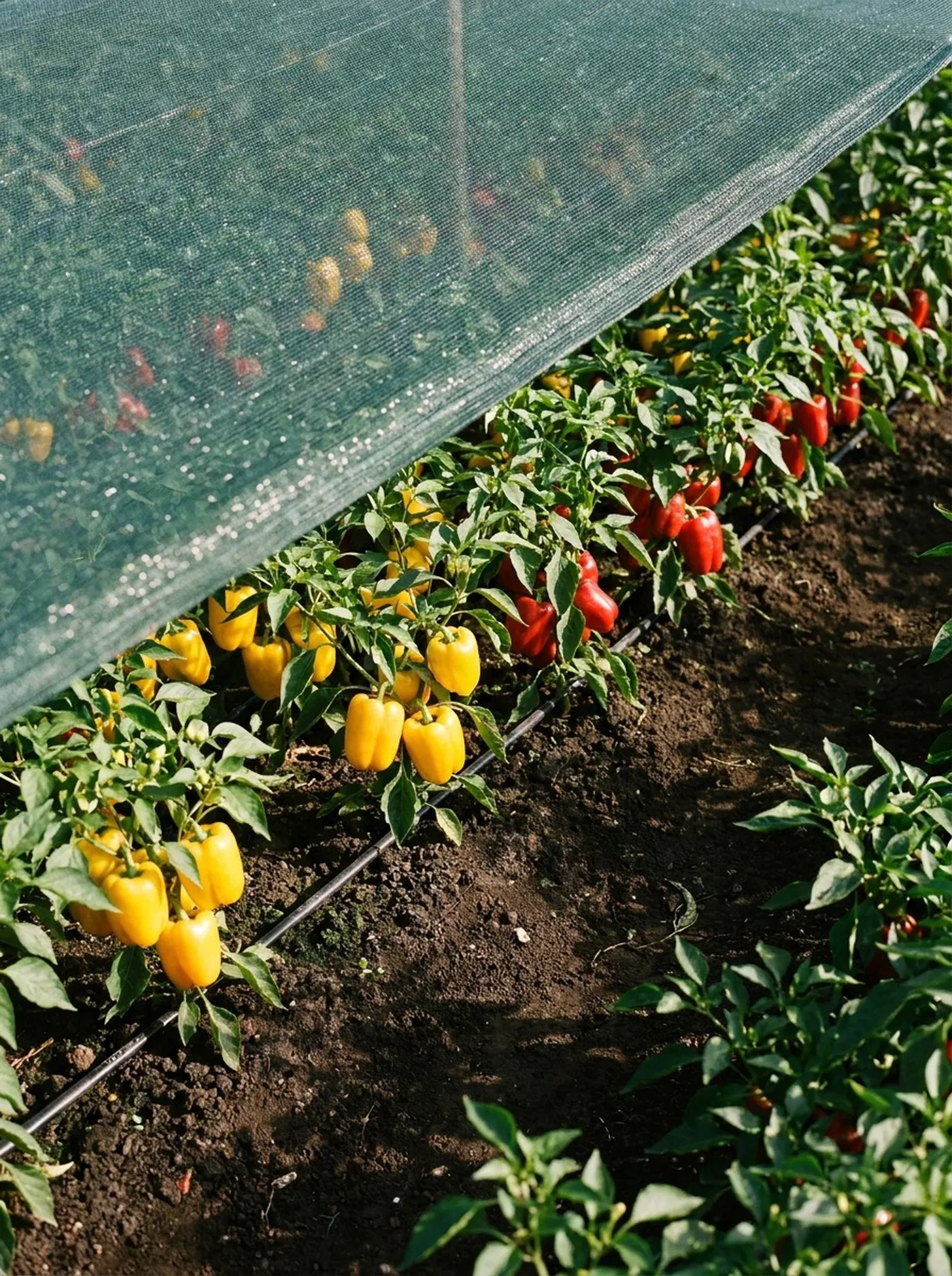Capsicum ripening under a shade net